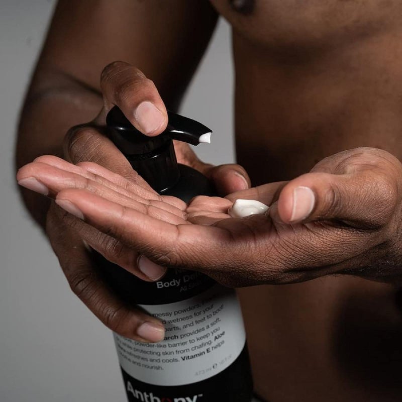 Anthony No Sweat Body Defense Deodorant for Men, Anti-Chafing & Anti-Itch Cream-to-Powder Lotion for Groin, Thighs & Underarms, Talc-Free, Absorbs Moisture, Sweat & Odor Control, 16 fl oz - Image 3