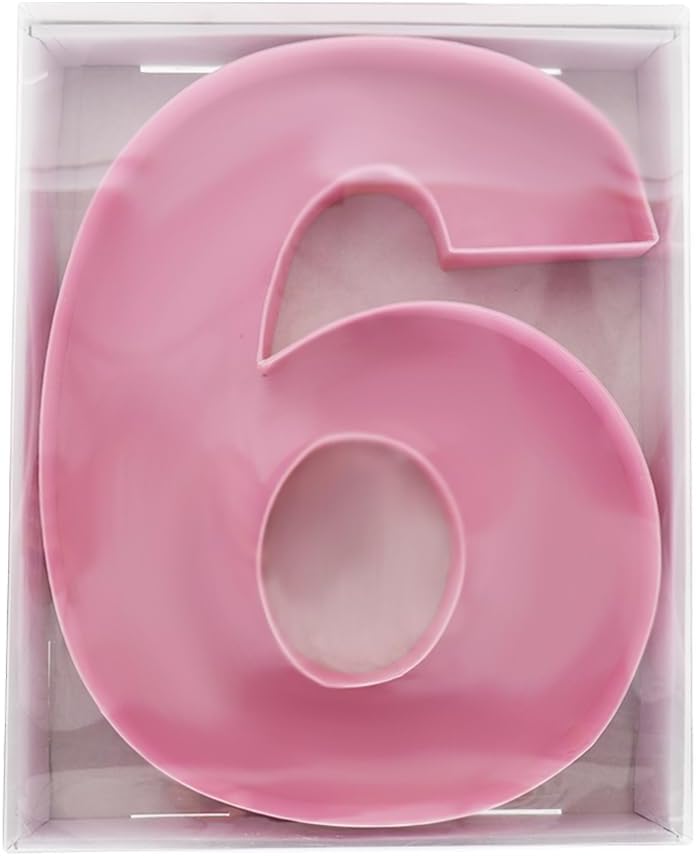 Kafucize 12.5inch Fillable Paper Mache Number Letter Cardboard Cutouts Charcuterie Board Food Sweet Cupcake Tray Party Decorative Box (Number 6&9, Pink) - Image 3
