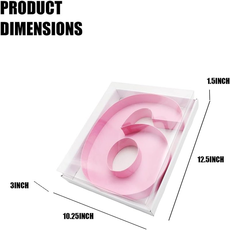 Kafucize 12.5inch Fillable Paper Mache Number Letter Cardboard Cutouts Charcuterie Board Food Sweet Cupcake Tray Party Decorative Box (Number 6&9, Pink) - Image 4