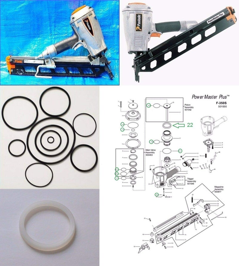 HAKATOP ORing Rebuild Kit for Paslode Framing Nailer F350S with 402011 Cylinder Seal
