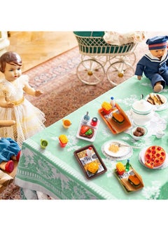 Civaner 50 Pieces Dollhouse Miniature Fast Food Accessories Set Mixed Resin Food Drink Mini Hamburger Fries Juice Milk Bread Jam Cup Doll Kitchen Pretend Play Food for 1:12 Dollhouse and Cake Toppers Decor  - Image 5