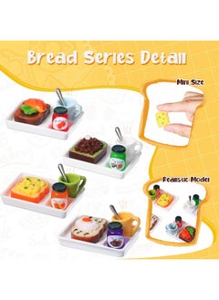 Civaner 50 Pieces Dollhouse Miniature Fast Food Accessories Set Mixed Resin Food Drink Mini Hamburger Fries Juice Milk Bread Jam Cup Doll Kitchen Pretend Play Food for 1:12 Dollhouse and Cake Toppers Decor  - Image 4
