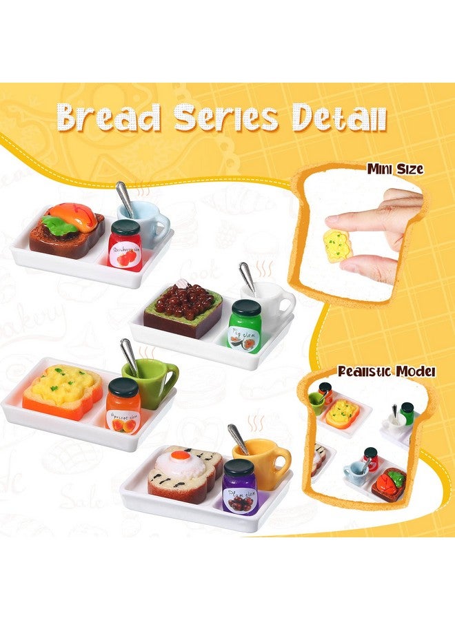 سيفانير مجموعة إكسسوارات طعام سريع مصغرة لبيت الدمية مكونة من 50 قطعة من الراتنج المختلط، مشروب طعام صغير، همبرغر، بطاطس مقلية، عصير، حليب، خبز، مربى، كوب، مطبخ الدمية، طعام تظاهري لبيت الدمية بمقياس 1:12، وزينة تزيين الكيك - Image 4