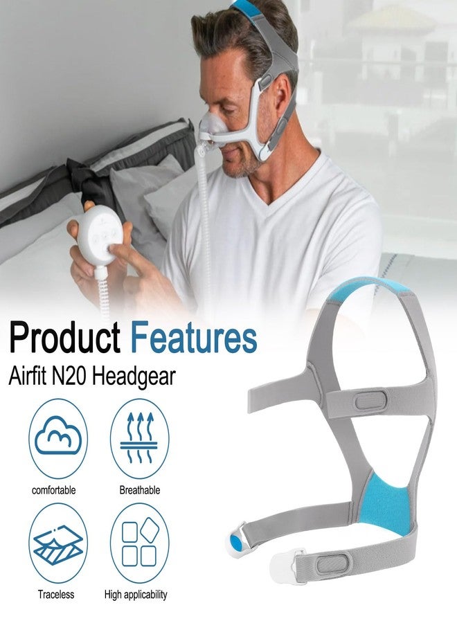 غطاء رأس بديل لجهاز التنفس N20 CPAP لجهاز ResMed AirFit N20/AirTouch N20 قناع الأنف - قياسي/متوسط (غطاء رأس ناعم واحد N20 + مشبكان مغناطيسيان) - Image 5