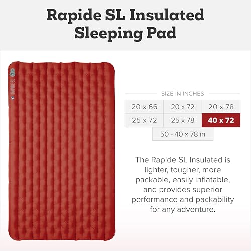 Big Agnes Rapide SL - Insulated Sleeping Pad, Ultralight, All Season Compact Backpacking and Hiking, Pumphouse Sack Included, Orange, 40X72 Double Wide - Image 3