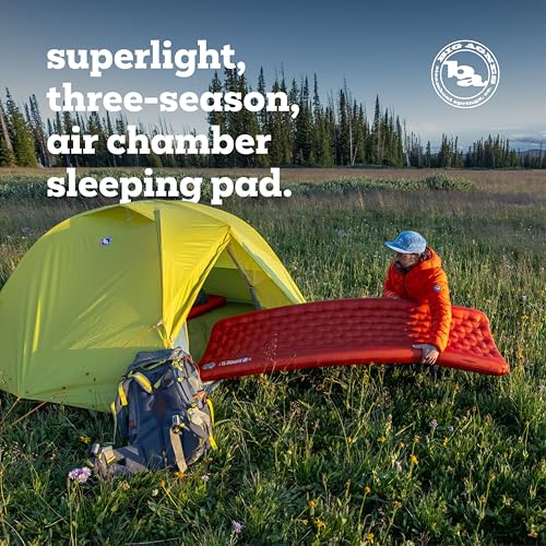 Big Agnes Rapide SL - Insulated Sleeping Pad, Ultralight, All Season Compact Backpacking and Hiking, Pumphouse Sack Included, Orange, 40X72 Double Wide - Image 4