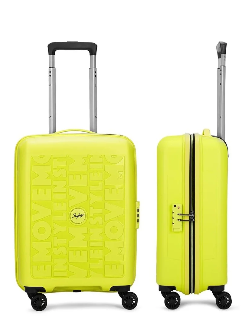 Skybags Play Set of 2 Polypropylene(PP), 4 Spinner Double Wheel Trolley Bags for Travel, Hard Case Lightweight Bag with TSA Lock, Tough Suitcase for Travel (Large-28, Cabin-20 Inch), Lime Green