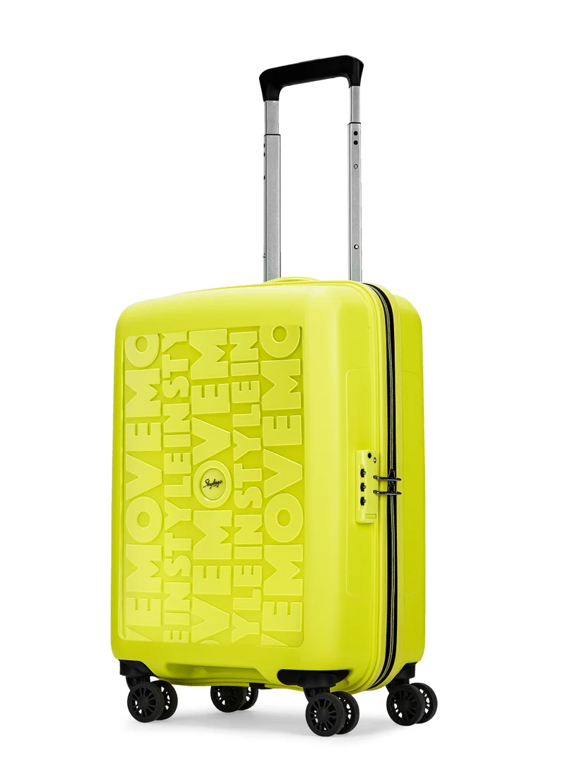 Skybags Play Set of 2 Polypropylene(PP), 4 Spinner Double Wheel Trolley Bags for Travel, Hard Case Lightweight Bag with TSA Lock, Tough Suitcase for Travel (Large-28, Cabin-20 Inch), Lime Green