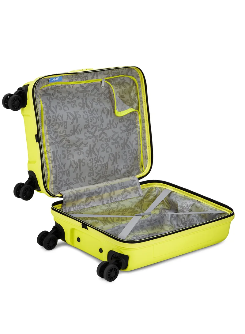 Skybags Play Set of 2 Polypropylene(PP), 4 Spinner Double Wheel Trolley Bags for Travel, Hard Case Lightweight Bag with TSA Lock, Tough Suitcase for Travel (Large-28, Cabin-20 Inch), Lime Green