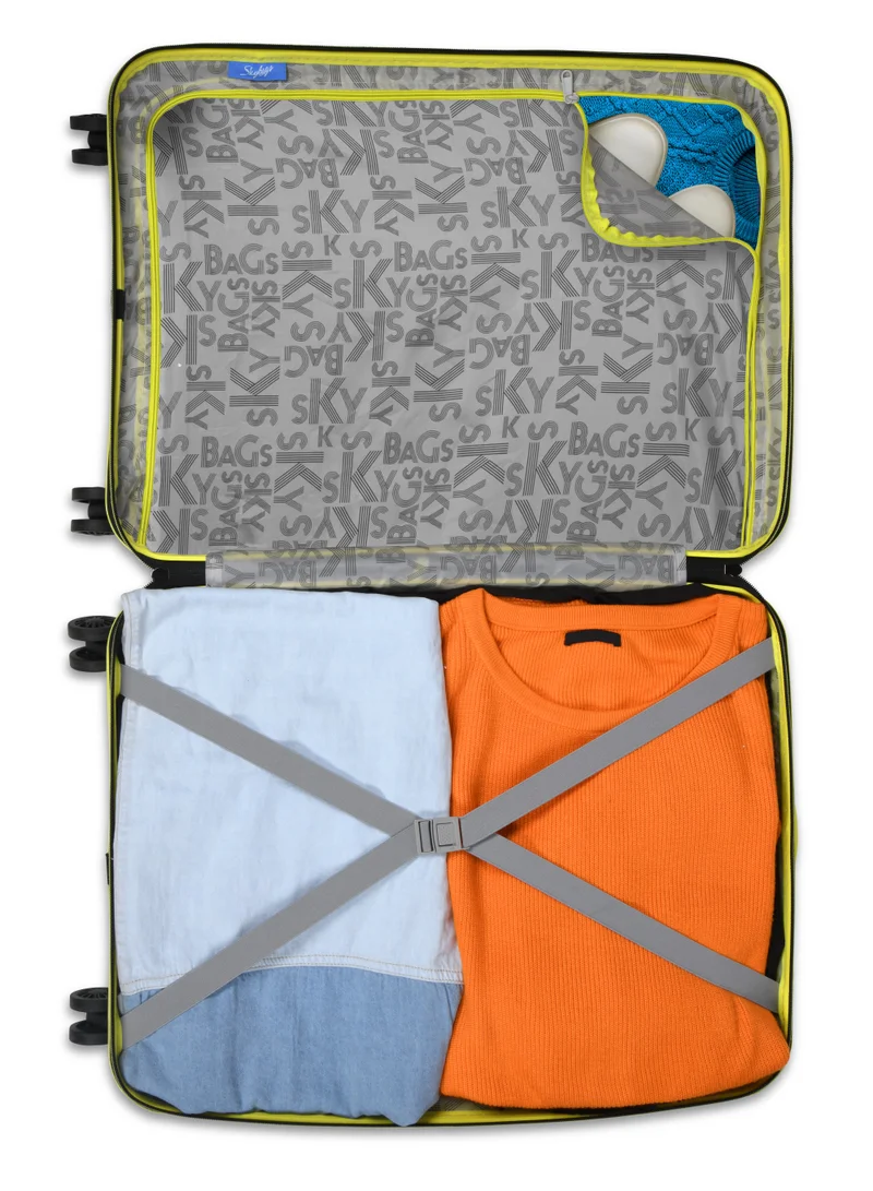Skybags Play Set of 2 Polypropylene(PP), 4 Spinner Double Wheel Trolley Bags for Travel, Hard Case Lightweight Bag with TSA Lock, Tough Suitcase for Travel (Large-28, Cabin-20 Inch), Lime Green