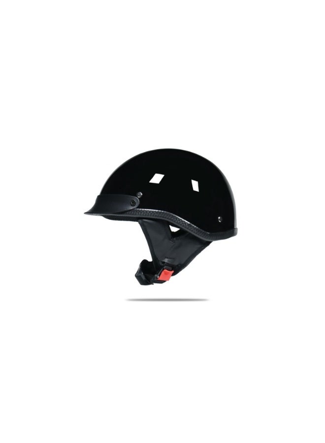 Generic Motorcycle Helmet - Premium ABS Shell, Quick Release Buckle, Retractable Sun Shade, Lightweight & Ventilated,  for Men & Women(BLACK)  - Image 1