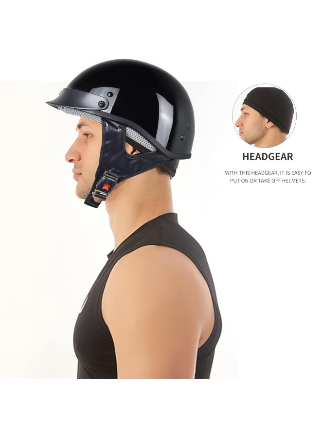 Generic Motorcycle Helmet - Premium ABS Shell, Quick Release Buckle, Retractable Sun Shade, Lightweight & Ventilated,  for Men & Women(BLACK)  - Image 3