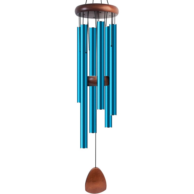 Bursvik Large Aluminium Wind Chimes 37 Inches to Create a Zen Atmosphere Suitable for Outdoor, Garden, Patio Decoration. Classic Wind Chimes with Wind Catcher Suitable as A Gift for Unisex(Blue) - Image 1