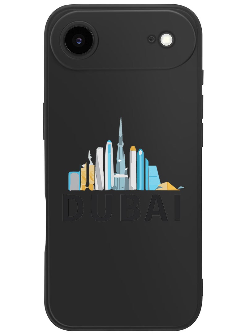 Theodor Protective Slim Fit Case Liquid Silicone Cover with Full Body Protection Anti-Scratch Shockproof Case For Apple iPhone 17 Air (Black) Dubai Black - Image 1