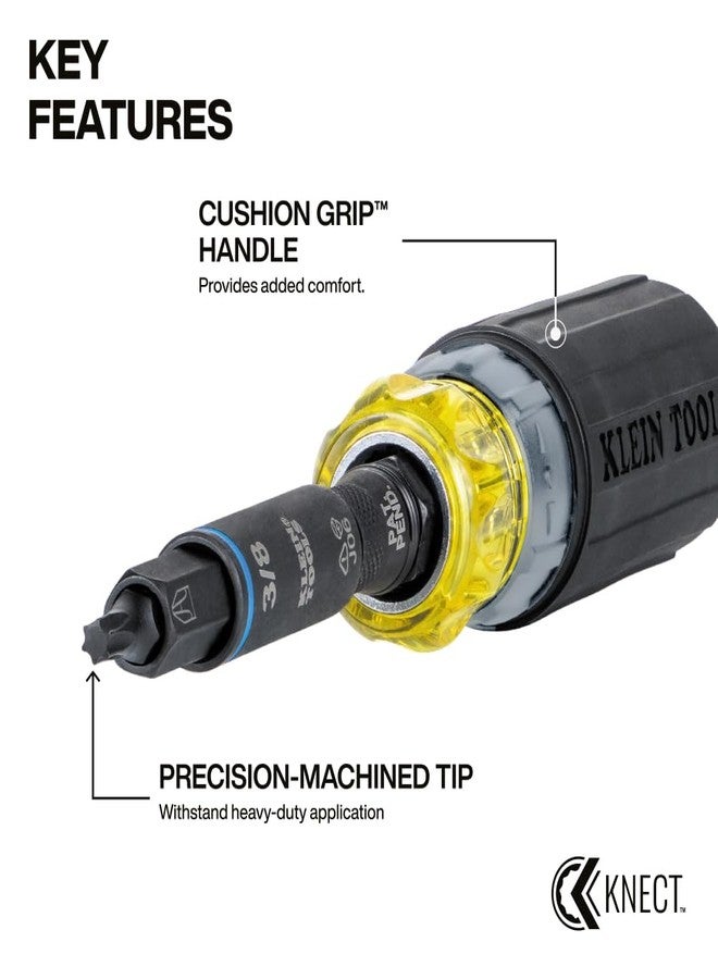 كلاين تولز مجموعة مفكات براغي Klein Tools 80191 KNECT (S) متعددة الرؤوس مقاومة للصدمات، 11 في 1 و7 في 1 مفكات براغي سقاطة مع رؤوس فيليبس، مشقوقة، مربعة، توركس، مفكات براغي صواميل، مفكات براغي قصيرة - Image 3