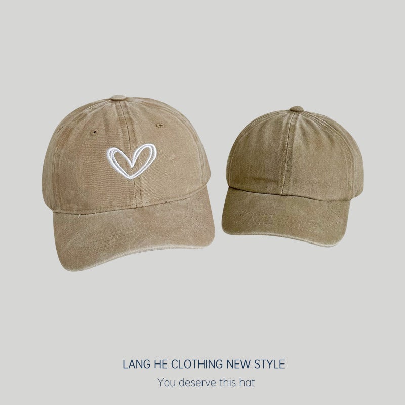 Embroidered Baseball Cap for Parents  Kids Heart Blue - Image 2