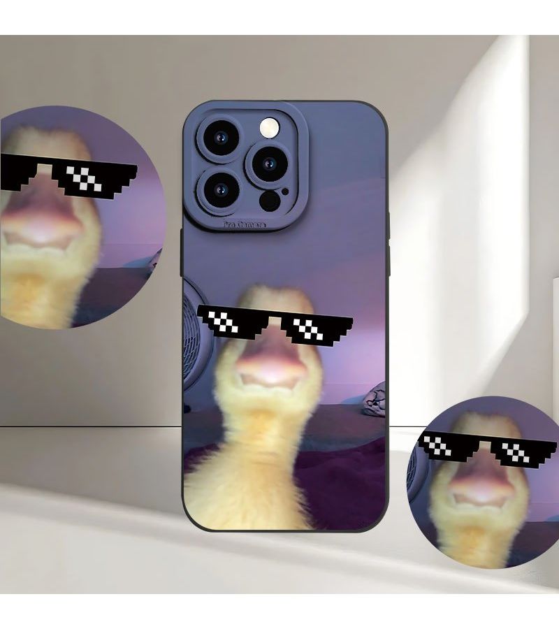 حافظة هاتف مطبوعة بالأشعة فوق البنفسجية، غير لامعة، ألوان مختلطة، لـ iPhone 13 Pro، بنمط بطة، مقاومة للصدمات - Image 4