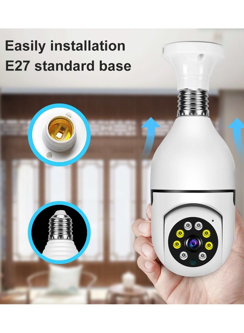 في 380 كاميرا V380 WiFi على شكل لمبة – كاميرا مراقبة لاسلكية IP بزاوية 360° مخفية في السقف، ذكية لشبكة الأمن المنزلي - Image 4