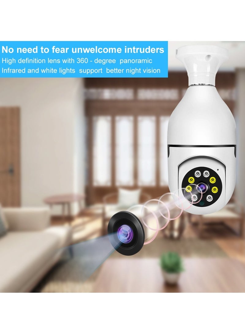 في 380 كاميرا V380 WiFi على شكل لمبة – كاميرا مراقبة لاسلكية IP بزاوية 360° مخفية في السقف، ذكية لشبكة الأمن المنزلي - Image 5