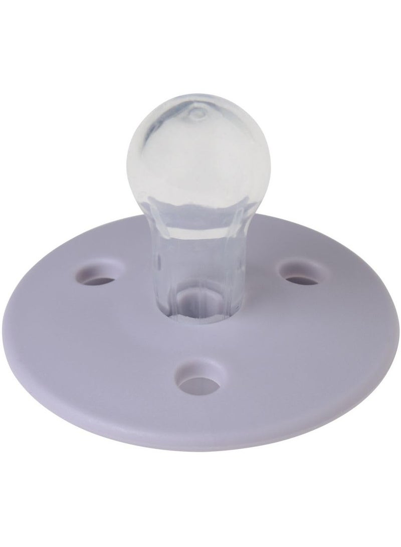 Mininor Round Pacifier Silicone 6 Months Lilac Flower