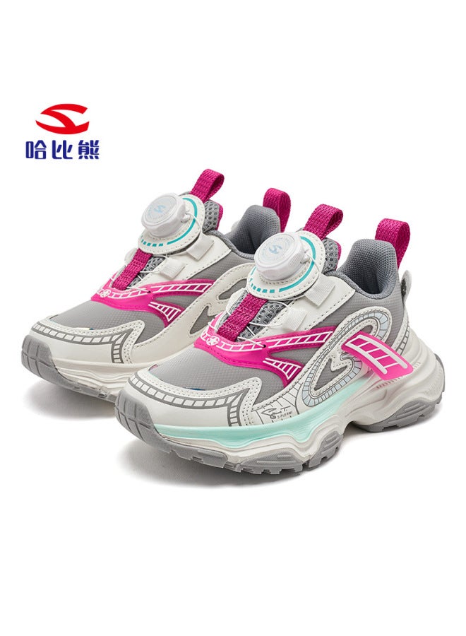 Habi Bear Leather Autumn Boys Sneaker Big Children's Shoes Girls Dad Shoes Spring And Autumn Shoes A Generation Of Hair