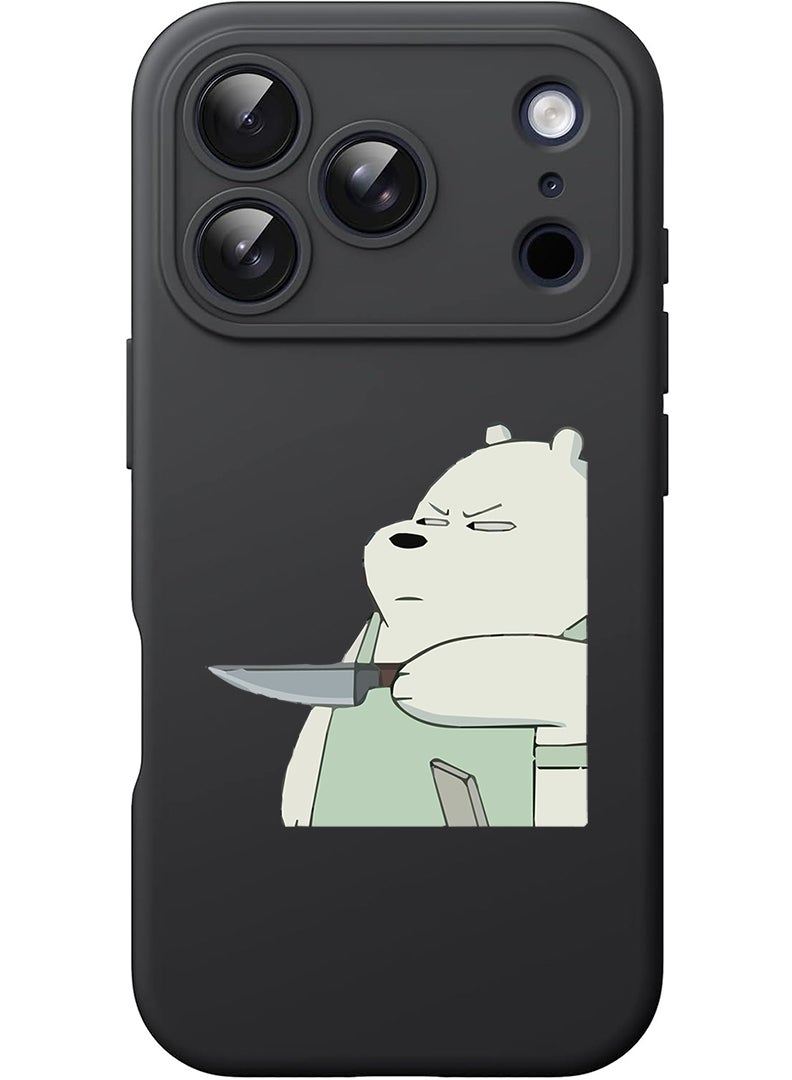 Theodor Protective Slim Fit Case Liquid Silicone Cover with Full Body Protection Anti-Scratch Shockproof Case For Apple iPhone 17 Pro Max (Black) Dont touch my Bag - Image 1