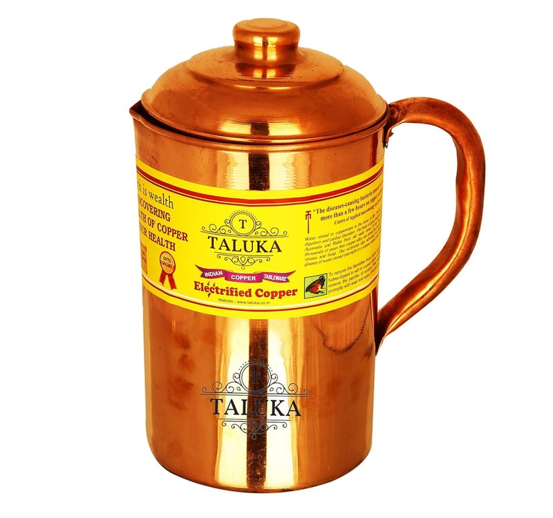 Taluka Handmade Copper Jug Pitcher 1500 Ml 42 X 88 Brown - Image 1