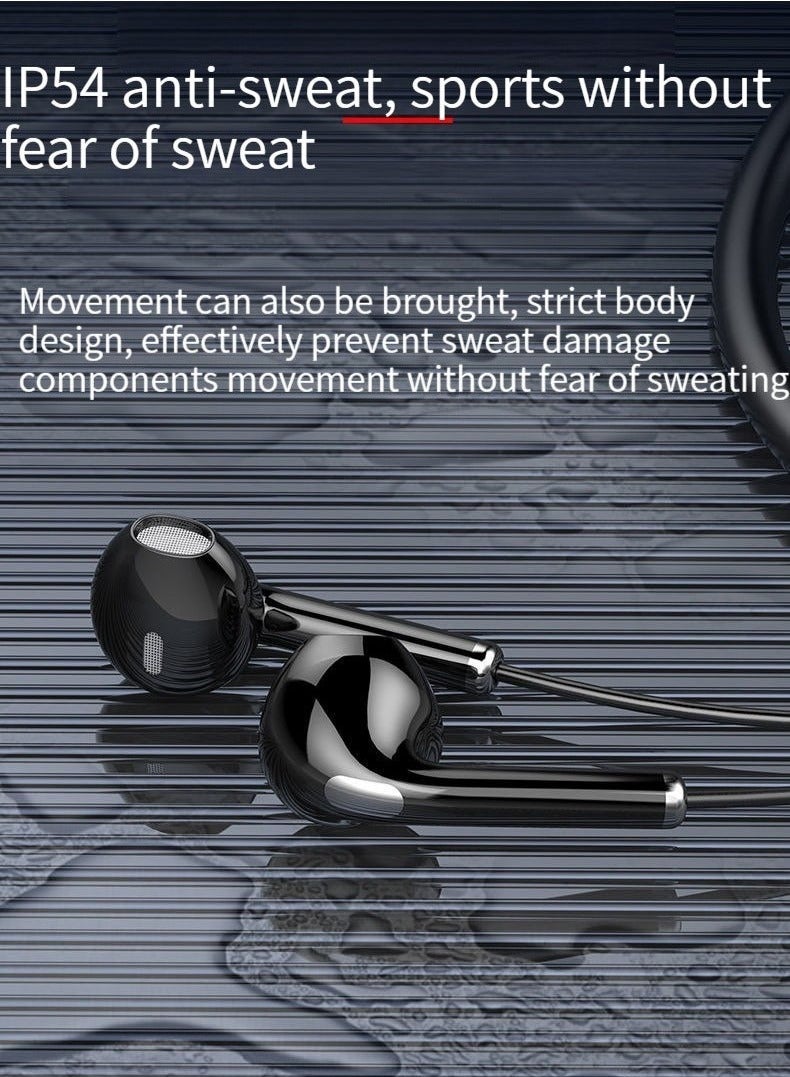 Wireless neck-worn digital display bluetooth headset with large battery and long battery life hanging neck wireless bluetooth sports headset black - Image 5