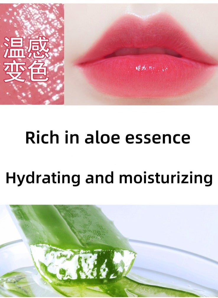 Generic - Aloe Vera Lipstick, Long Lasting Nutritious Lip Balm Lips Color Changing Lipstick ，Moisturizing and Moisturizing, Removing Dry Lines, Lubricating Without Peeling, Extracting Natural Aloe Vera， Moisturizer Magic Temperature Color Change Lip Gloss - Image 1