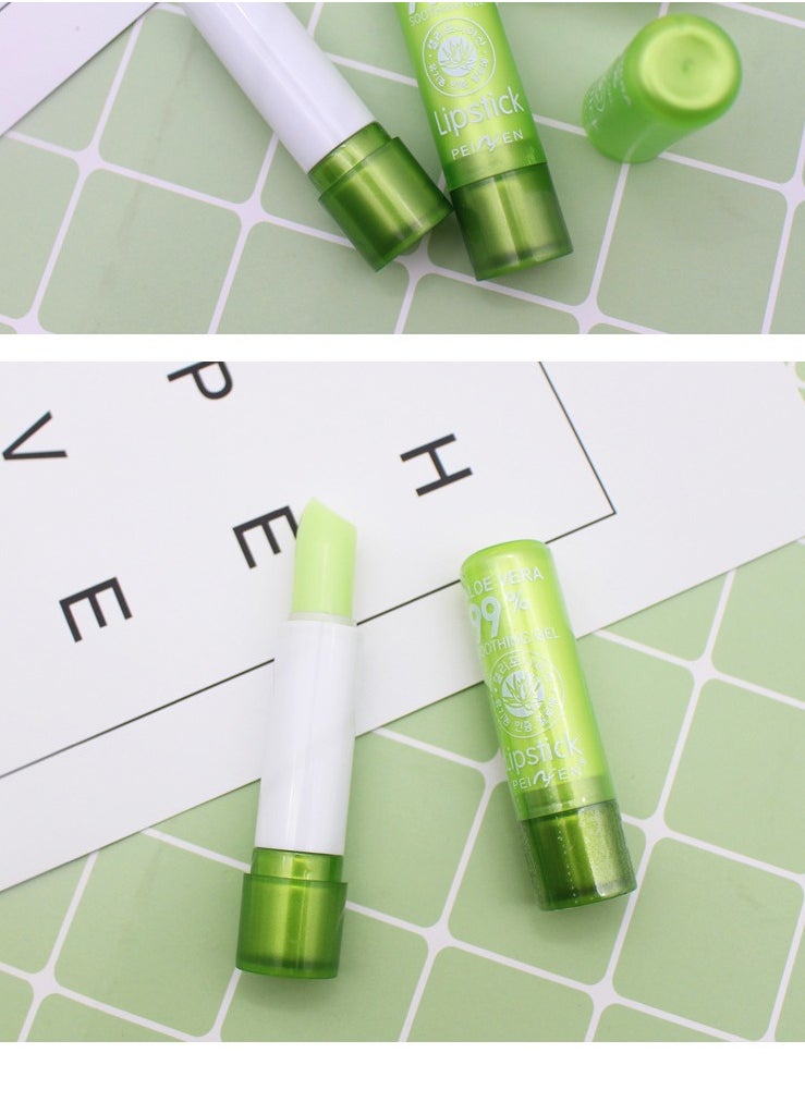 Generic - Aloe Vera Lipstick, Long Lasting Nutritious Lip Balm Lips Color Changing Lipstick ，Moisturizing and Moisturizing, Removing Dry Lines, Lubricating Without Peeling, Extracting Natural Aloe Vera， Moisturizer Magic Temperature Color Change Lip Gloss - Image 1