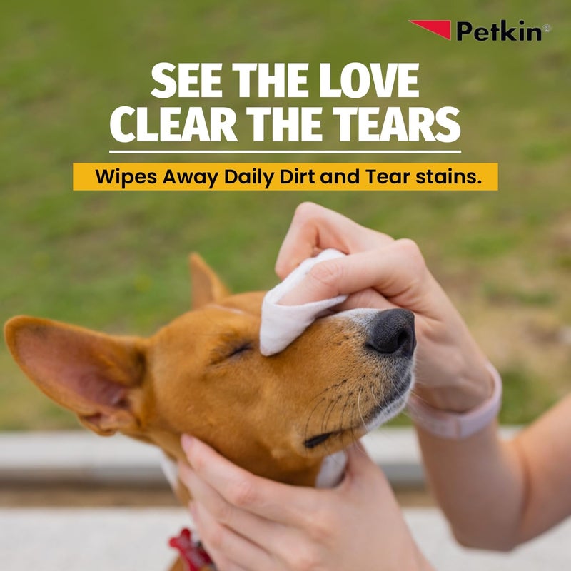 Petkin Jumbo Eyewipes - 80ct Dog Hygiene & Cat Hygiene Wipes - Image 2