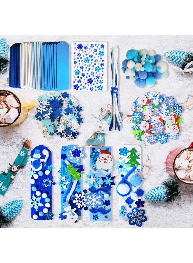 MLOLM 36 Sets Snowflake Bookmark Craft Kit Christmas Winter Crafts DIY Winter Bookmarks Gift Snowflake Foam Stickers Arts and Crafts for Holiday Home Classroom Activities - Image 2