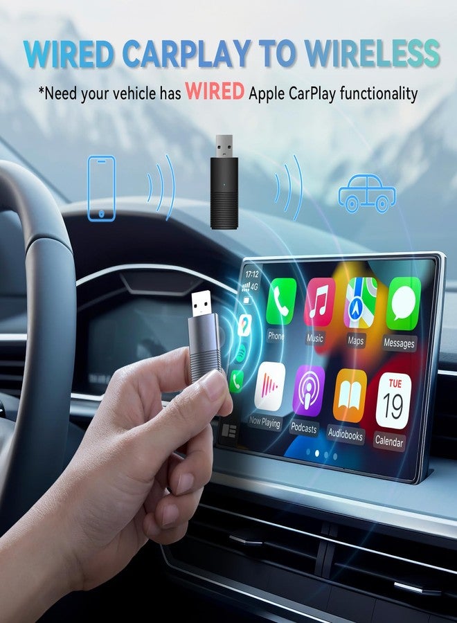 مينيكس محول MINIX اللاسلكي CarPlay لأجهزة Apple يحول CarPlay السلكي في السيارات إلى CarPlay لاسلكي متوافق مع iPhone iOS 10+ وسيارات 2016+، زمن انتقال بطيء مع USB C - Image 3