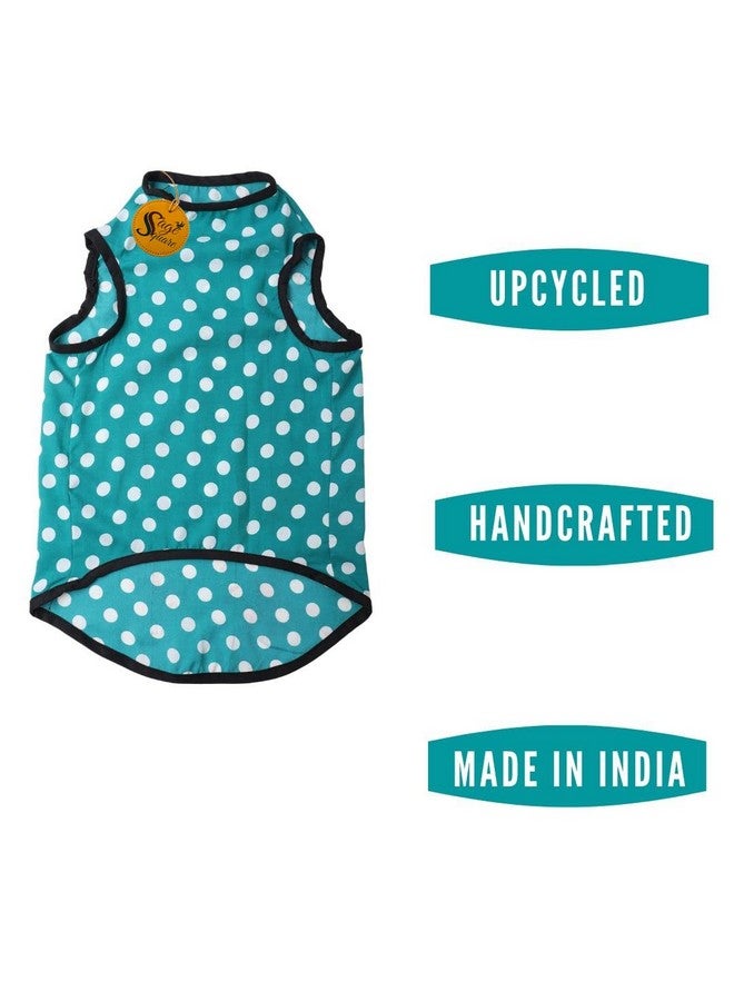 Sage Square Crazy Printed Dog T-Shirt, Trending Dog T-Shirt, Ultra Soft & Light Weight, Comfortable & Breathable Dog Apparel, Trendy Outfit (Large - 22 Inch) (Polka Sky Blue) - Image 3