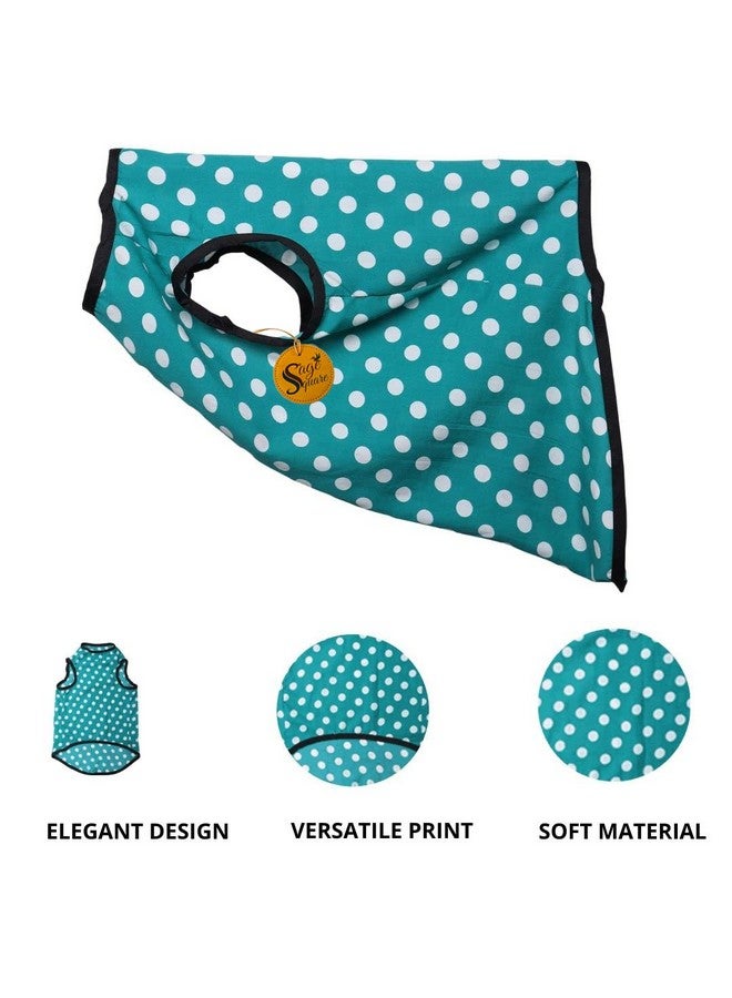 Sage Square Crazy Printed Dog T-Shirt, Trending Dog T-Shirt, Ultra Soft & Light Weight, Comfortable & Breathable Dog Apparel, Trendy Outfit (Large - 22 Inch) (Polka Sky Blue) - Image 2