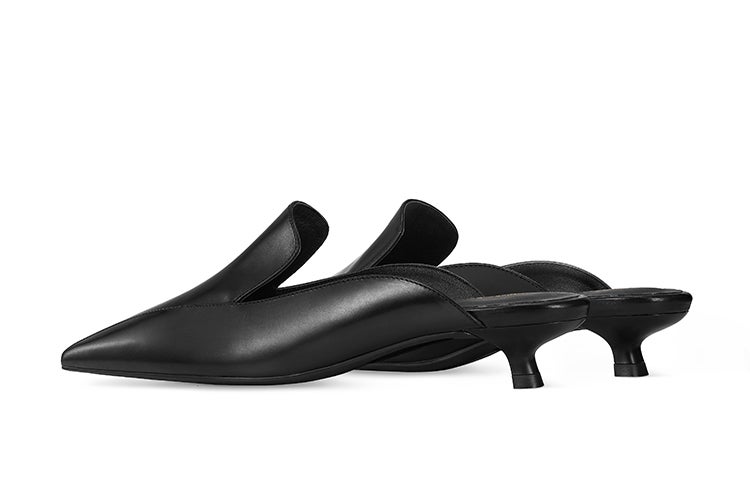 7or9 New Moon, Black Logo Slim Heel High Heels 3.5cm Women's Black - Image 3