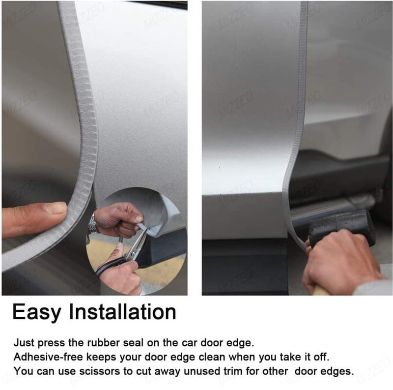 MIZZEO 16Ft Car Door Edge Guards Universal Rubber Car Door Edge Protector U Shape (Grey) Seal Strip Compatible with Toyota Etios - Image 4