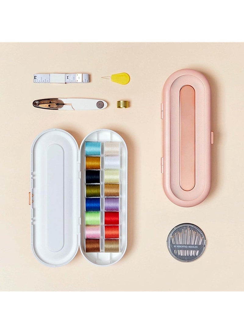 Y&D Sewing Kit, Portable Kit Small Repair Plastic Box with Accessories for Travel Family Adults Beginners (Pink) - Image 2