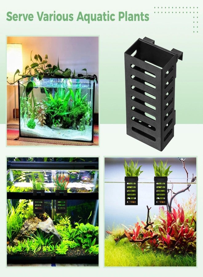 Lnrueg 8 Pack Aquarium Plant Holder with Hooks and Suction Cups, Hanging Rimmed Tank Plant Pot Aquarium Planter Cups, Aquatic Planter Cups for Fish Tank Aquaponic Aquascape Decoration - Image 3