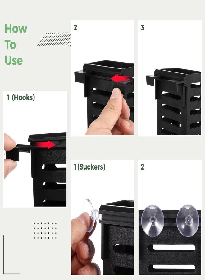 Lnrueg 8 Pack Aquarium Plant Holder with Hooks and Suction Cups, Hanging Rimmed Tank Plant Pot Aquarium Planter Cups, Aquatic Planter Cups for Fish Tank Aquaponic Aquascape Decoration - Image 4