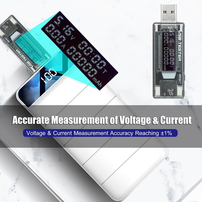 مكشف USB 3 في 1، جهاز اختبار USB متعدد الوظائف، مقياس متعدد الوظائف لمراقبة الجهد والتيار والقدرة، مقياس جهد، مقياس تيار، شاشة عرض LCD - Image 4