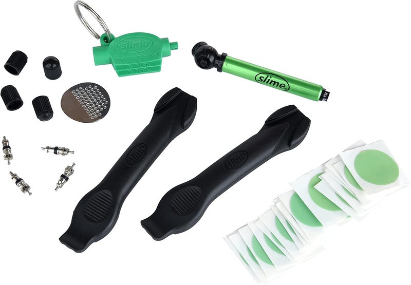 Slime Small apartment fit Slime 20482 Tire Tackle: Bike Tube Repair & Maintenance Kit, 33 Pieces Long lifespan - Image 1