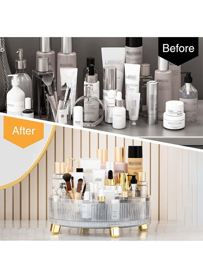 Sharpdo Clear Makeup Skin Care Organizer for Dresser，Perfume Tray，360 Degree Rotating Lazy Susan Cosmetic Storage, Size:11.42x3.54inge, Size:11.42x3.54in - Image 3