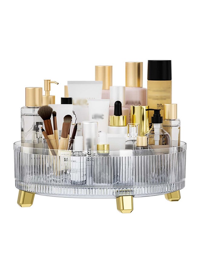 Sharpdo Clear Makeup Skin Care Organizer for Dresser，Perfume Tray，360 Degree Rotating Lazy Susan Cosmetic Storage, Size:11.42x3.54inge, Size:11.42x3.54in - Image 2
