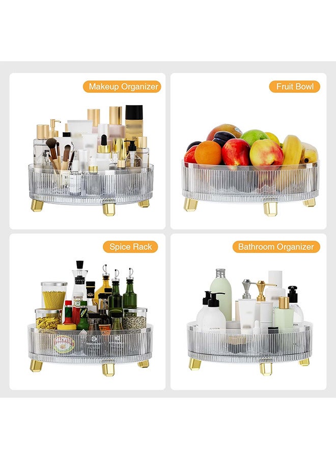 Sharpdo Clear Makeup Skin Care Organizer for Dresser，Perfume Tray，360 Degree Rotating Lazy Susan Cosmetic Storage, Size:11.42x3.54inge, Size:11.42x3.54in - Image 5