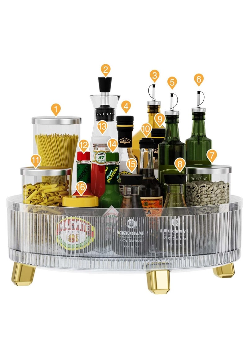 Sharpdo Clear Makeup Skin Care Organizer for Dresser，Perfume Tray，360 Degree Rotating Lazy Susan Cosmetic Storage, Size:11.42x3.54inge, Size:11.42x3.54in - Image 4