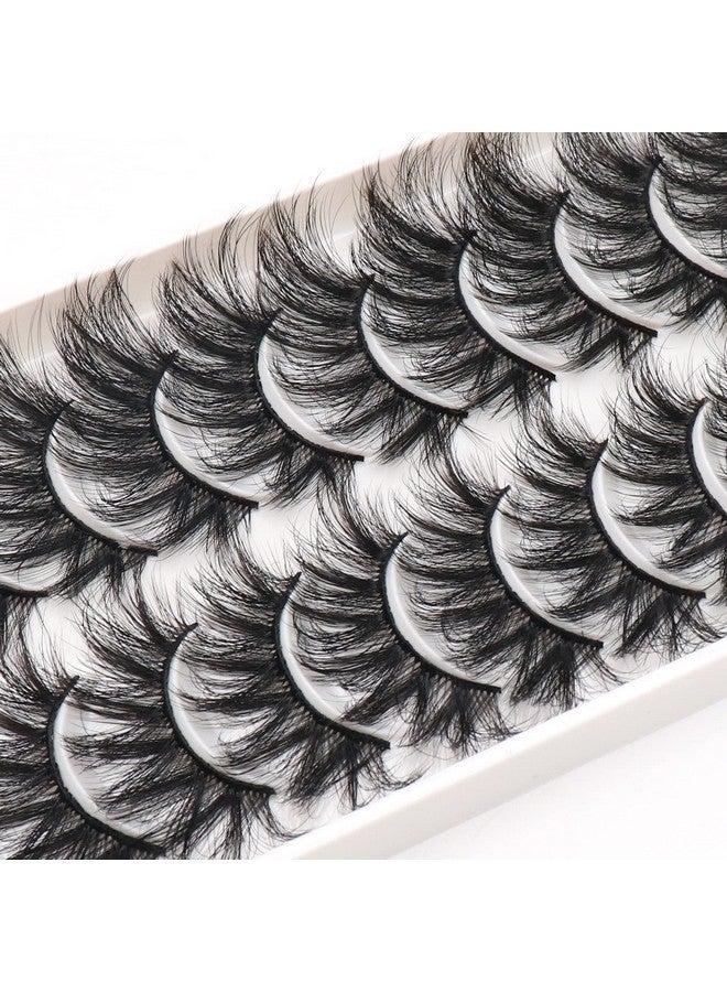 فيليشا رموش صناعية ناعمة من فرو المنك الصناعي، رموش صناعية متقاطعة، عبوة من 10 أزواج من الرموش الصناعية للنساء (6D60) - Image 4