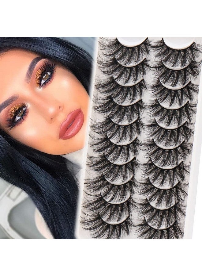 فيليشا رموش صناعية ناعمة من فرو المنك الصناعي، رموش صناعية متقاطعة، عبوة من 10 أزواج من الرموش الصناعية للنساء (6D60) - Image 1