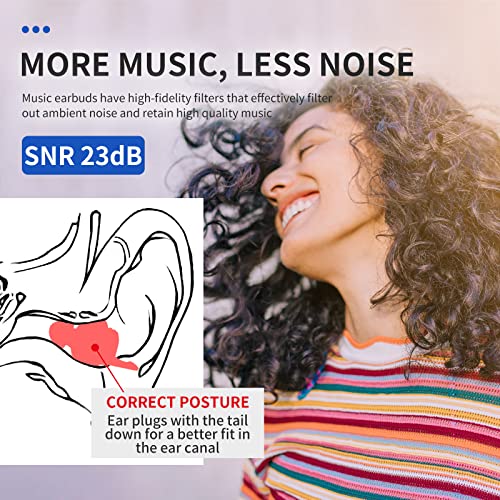LYSIAN High Fidelity Concert Ear Plugs for Music- 2 Pairs Reusable Musicians Earplugs for Noise Cancelling, Concert Festivals, Drummers, DJS, Raves, Games -23dB - Image 3