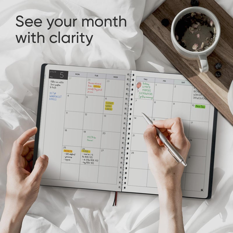 Inamio 2026 Planner Weekly and Monthly â€“ Hourly Appointment Book 2026 â€“ Softcover, Twin-Wire Binding â€“ Teacher Planner, Simple Design for Productivity - January 2026 to December 2026, 6.5 x 8.5 - Image 5